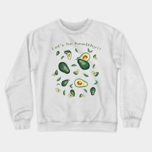 Avocados pattern on pink background Crewneck Sweatshirt